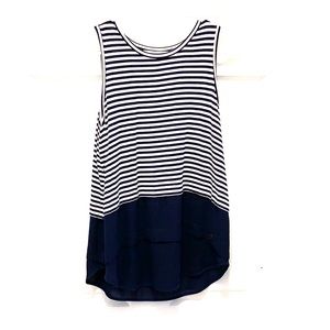 Michael kors navy and white striped tank
